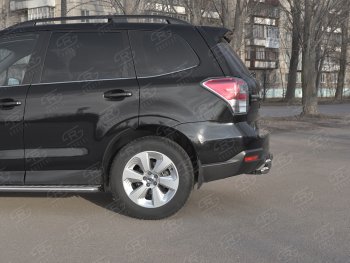 13 999 р. Защита заднего бампера (2 трубы Ø63 и 42 мм, нержавейка) Russtal Subaru Forester SJ рестайлинг (2016-2019)  с доставкой в г. Тамбов. Увеличить фотографию 4