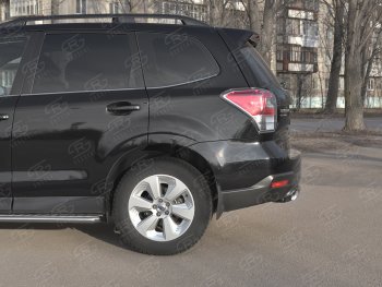 9 999 р. Защита заднего бампера (Ø75х42 мм, нержавейка) Russtal Subaru Forester SJ рестайлинг (2016-2019)  с доставкой в г. Тамбов. Увеличить фотографию 3