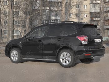 9 999 р. Защита заднего бампера (Ø75х42 мм, нержавейка) Russtal Subaru Forester SJ рестайлинг (2016-2019)  с доставкой в г. Тамбов. Увеличить фотографию 4