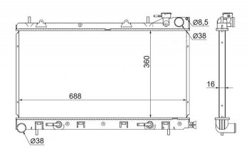 7 199 р. Радиатор двигателя SAT Subaru Forester SG дорестайлинг (2002-2005)  с доставкой в г. Тамбов. Увеличить фотографию 1