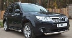 14 299 р. Одинарная защита переднего бампера диаметром 76 мм SLITKOFF Subaru Forester SH (2008-2013)  с доставкой в г. Тамбов. Увеличить фотографию 2