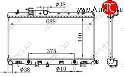 8 649 р. Радиатор двигателя SAT (пластинчатый, 1.5, пробка радиатора R105B)  Subaru Impreza ( GD,  GG) - Legacy  BD/B11  с доставкой в г. Тамбов