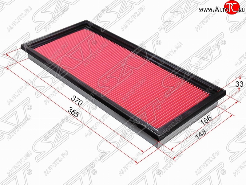 369 р. Фильтр воздушный двигателя SAT (370х168х33 mm)  Subaru Impreza ( GD,  GG) - Outback  BH/BE12  с доставкой в г. Тамбов