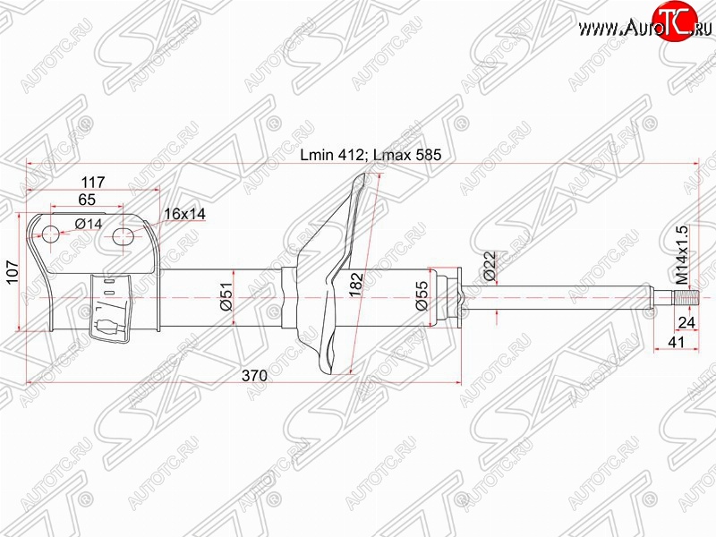 3 289 р. Правый амортизатор передний SAT  Subaru Impreza  GC - Outback  BH/BE12  с доставкой в г. Тамбов