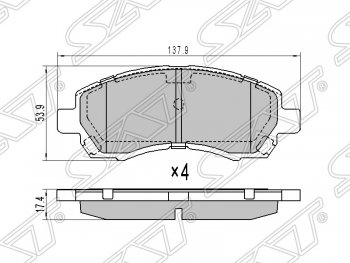 Колодки тормозные SAT (передние) Subaru Outback BP дорестайлинг универсал (2003-2006)