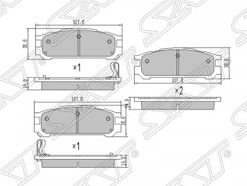 649 р. Колодки тормозные SAT (задние)  Subaru Impreza  GC - Outback  BH/BE12  с доставкой в г. Тамбов. Увеличить фотографию 1