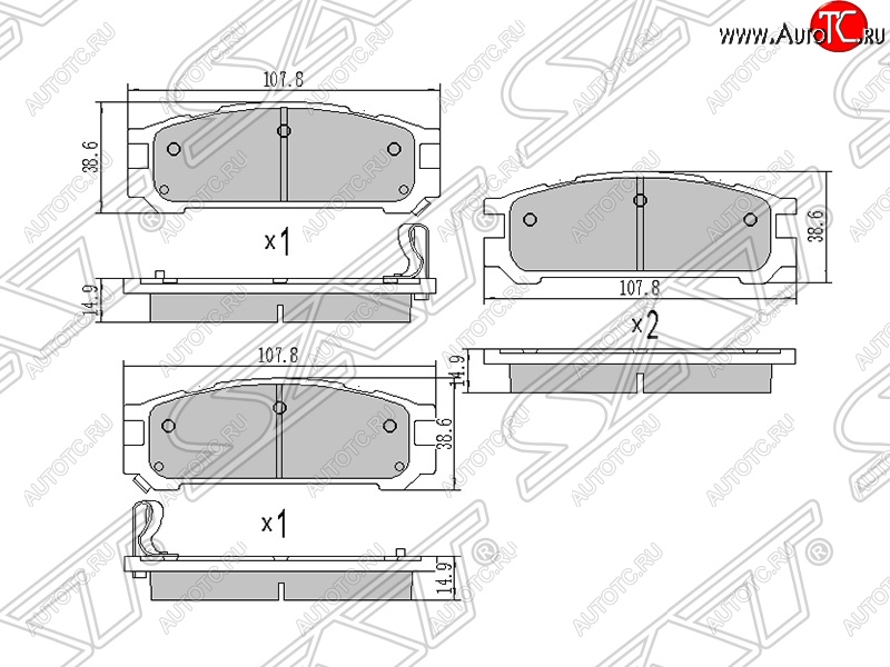 649 р. Колодки тормозные SAT (задние)  Subaru Impreza  GC - Outback  BH/BE12  с доставкой в г. Тамбов