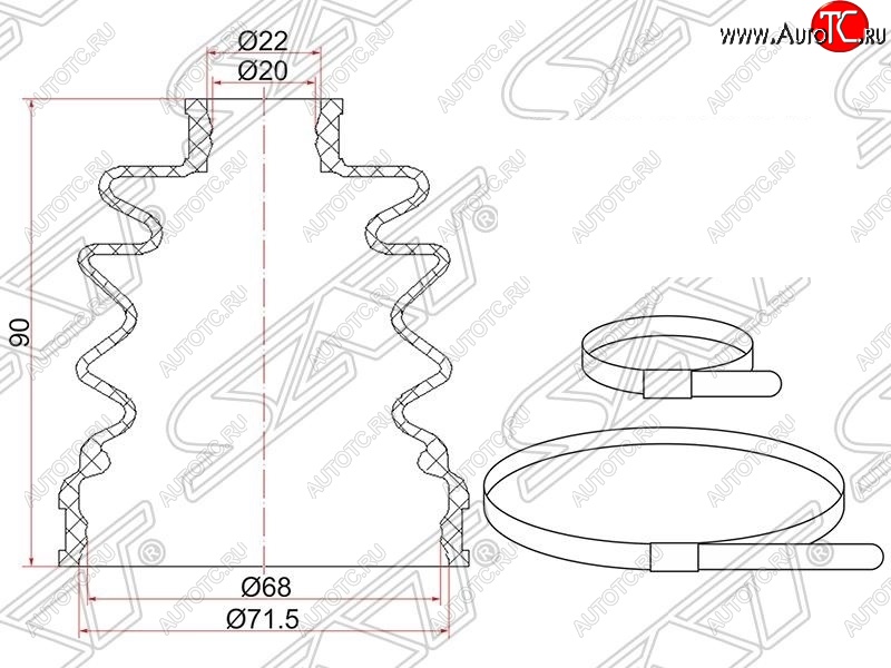 429 р. Пыльник ШРУСа (внутренний/задний) SAT  Subaru Impreza ( GE,  GH) (2007-2012) седан, хэтчбэк  с доставкой в г. Тамбов