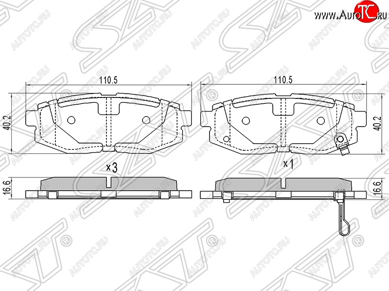 799 р. Колодки тормозные SAT (задние)  Subaru Impreza ( GE,  GH) - Tribeca  с доставкой в г. Тамбов