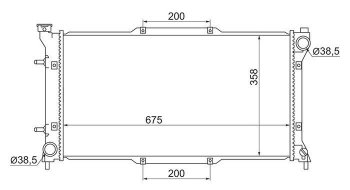 Радиатор двигателя SAT Subaru Legacy BD/B11 седан дорестайлинг (1993-1996)