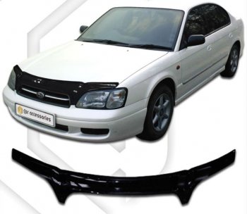 2 199 р. Дефлектор капота (BE5, BE9, BEE) CA-Plastiс Subaru Legacy BH/BE12 универсал (1998-2003) (Classic черный, Без надписи)  с доставкой в г. Тамбов. Увеличить фотографию 1