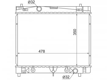 Радиатор двигателя SAT (пластинчатый, МКПП/АКПП, 2NZFE/2ZRFE/1NZFE/2ZRFAE) Toyota Ist XP110 (2007-2016)