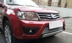 1 539 р. Сетка на бампер Russtal (хром) Suzuki Grand Vitara JT 5 дверей 2-ой рестайлинг (2012-2016)  с доставкой в г. Тамбов. Увеличить фотографию 2