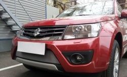 1 539 р. Сетка на бампер Russtal (хром) Suzuki Grand Vitara JT 5 дверей 2-ой рестайлинг (2012-2016)  с доставкой в г. Тамбов. Увеличить фотографию 3