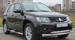 18 399 р. Защита переднего бампера (2 трубыØ76 и 42 мм, нержавейка) SLITKOFF  Suzuki Grand Vitara  JT 5 дверей (2012-2016) 2-ой рестайлинг  с доставкой в г. Тамбов. Увеличить фотографию 4