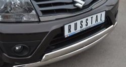 27 999 р. Защита переднего бампера (2 трубыØ75х42 мм, нержавейка) Russtal Suzuki Grand Vitara JT 5 дверей 2-ой рестайлинг (2012-2016)  с доставкой в г. Тамбов. Увеличить фотографию 2