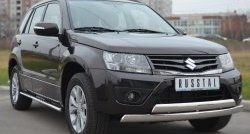 27 999 р. Защита переднего бампера (2 трубыØ75х42 мм, нержавейка) Russtal Suzuki Grand Vitara JT 5 дверей 2-ой рестайлинг (2012-2016)  с доставкой в г. Тамбов. Увеличить фотографию 4