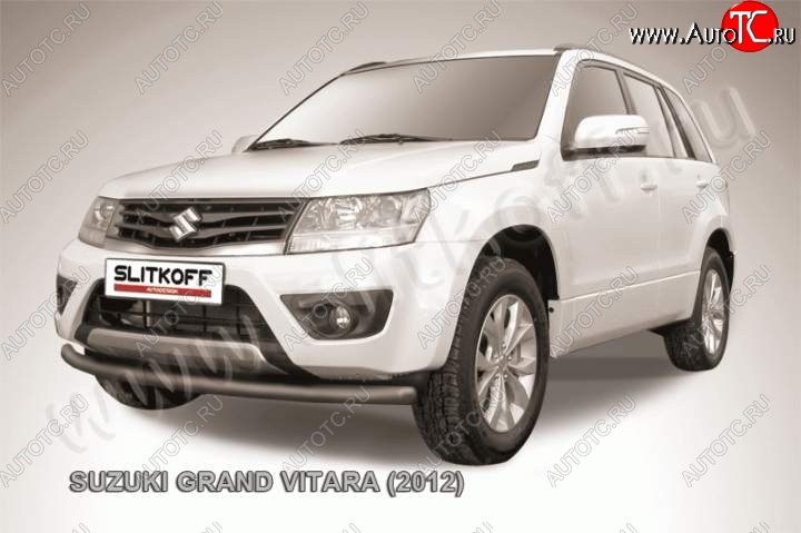 6 599 р. защита переднего бампера Slitkoff  Suzuki Grand Vitara  JT 5 дверей (2012-2016) 2-ой рестайлинг (Цвет: серебристый)  с доставкой в г. Тамбов