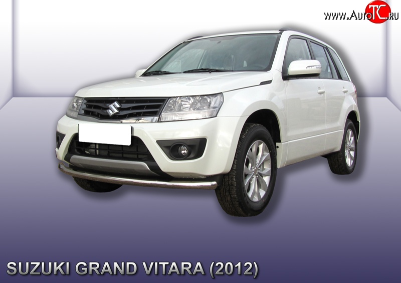 9 399 р. Одинарная защита переднего бампера из трубы диаметром 57 мм Slitkoff  Suzuki Grand Vitara ( JT 5 дверей,  JT) (2012-2016) 2-ой рестайлинг, 3 двери 2-ой рестайлинг (Цвет: нержавеющая полированная сталь)  с доставкой в г. Тамбов