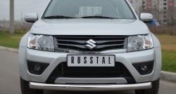 13 849 р. Одинарная защита переднего бампера диаметром 76 мм (3 дв.) SLITKOFF Suzuki Grand Vitara JT 3 двери 2-ой рестайлинг (2012-2016)  с доставкой в г. Тамбов. Увеличить фотографию 2