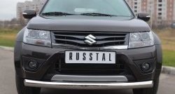 13 999 р. Одинарная защита переднего бампера диаметром 76 мм (5 дв.) SLITKOFF Suzuki Grand Vitara JT 5 дверей 2-ой рестайлинг (2012-2016)  с доставкой в г. Тамбов. Увеличить фотографию 4