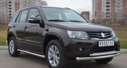 14 849 р. Защита порогов из круглой трубы диаметром 63 мм (5 дв.) Russtal  Suzuki Grand Vitara  JT 5 дверей (2012-2016) 2-ой рестайлинг (Защита порогов с со скосами на торцах (вариант 1))  с доставкой в г. Тамбов. Увеличить фотографию 4