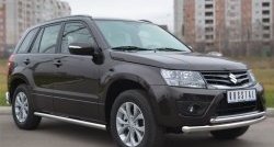 14 849 р. Защита порогов из круглой трубы диаметром 63 мм (5 дв.) Russtal Suzuki Grand Vitara JT 5 дверей 2-ой рестайлинг (2012-2016) (Защита порогов с со скосами на торцах (вариант 1))  с доставкой в г. Тамбов. Увеличить фотографию 8