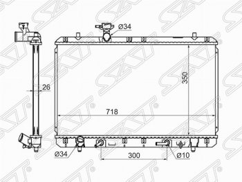 Радиатор двигателя SAT Suzuki Aerio RA21S, RC51S седан дорестайлинг (2001-2003)