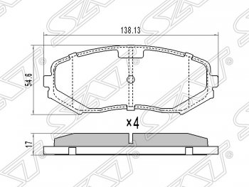 Колодки тормозные SAT (передние) Suzuki Grand Vitara JT 5 дверей дорестайлинг (2005-2008)