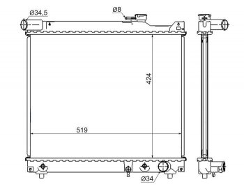 7 349 р. Радиатор двигателя SAT  Suzuki Escudo ( 1,  2) - Grand Vitara ( FTB03 3 двери,  3TD62, TL52 5 дверей)  с доставкой в г. Тамбов. Увеличить фотографию 1