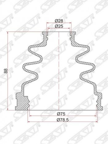 389 р. Пыльник ШРУСа (внутренний) SAT  Suzuki Grand Vitara ( FTB03 3 двери,  3TD62, TL52 5 дверей,  JT 5 дверей,  JT 3 двери) (1997-2012), Toyota Mark 2  X100 (1996-2000)  с доставкой в г. Тамбов. Увеличить фотографию 1