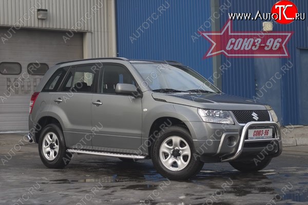 8 774 р. Защита переднего бампера Souz-96 (d60) Suzuki Grand Vitara JT 5 дверей дорестайлинг (2005-2008)  с доставкой в г. Тамбов