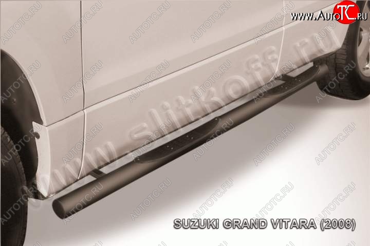 15 799 р. Защита порогов Slitkoff Suzuki Grand Vitara JT 5 дверей дорестайлинг (2005-2008) (Цвет: серебристый)  с доставкой в г. Тамбов