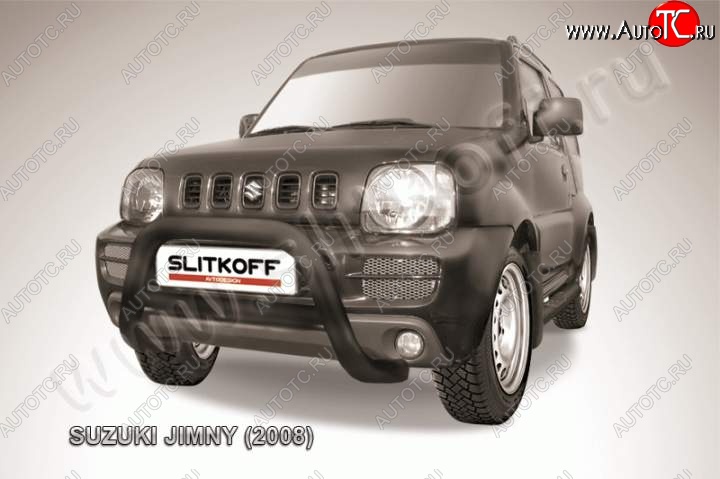 20 749 р. Кенгурятник d76 низкий Suzuki Jimny JB23/JB43 1-ый рестайлинг (2002-2012) (Цвет: серебристый)  с доставкой в г. Тамбов