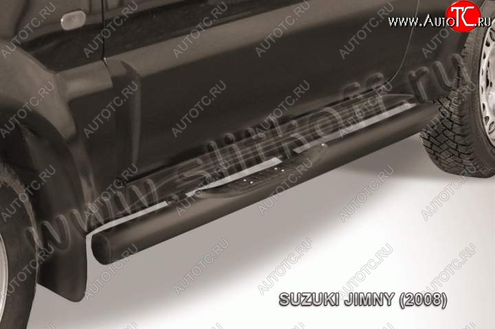 12 599 р. Защита порогов Slitkoff Suzuki Jimny JB23/JB43 1-ый рестайлинг (2002-2012) (Цвет: серебристый)  с доставкой в г. Тамбов