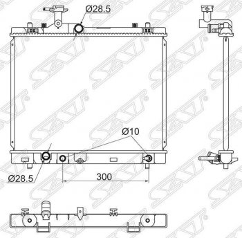 5 799 р. Радиатор двигателя SAT Suzuki Solio дорестайлинг (2010-2013)  с доставкой в г. Тамбов. Увеличить фотографию 1