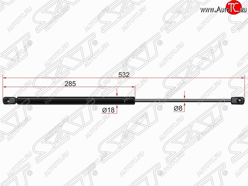 769 р. Газовый упор крышки багажника SAT  Suzuki Swift  ZC72S (2010-2016) дорестайлинг, хэтчбэк 5 дв., рестайлинг, хэтчбэк 5 дв.  с доставкой в г. Тамбов