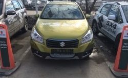 2 199 р. Сетка на бампер Russtal (хром) Suzuki SX4 JYB, JYA хэтчбэк дорестайлинг (2013-2016)  с доставкой в г. Тамбов. Увеличить фотографию 3