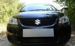 Сетка на бампер Russtal (черная) Suzuki SX4 GYA,GYB  рестайлинг, хэтчбэк (2010-2016)