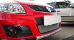 Сетка на бампер хетчбек (рестайлинг) Russtal (хром) Suzuki SX4 GYA,GYB  рестайлинг, хэтчбэк (2010-2016)