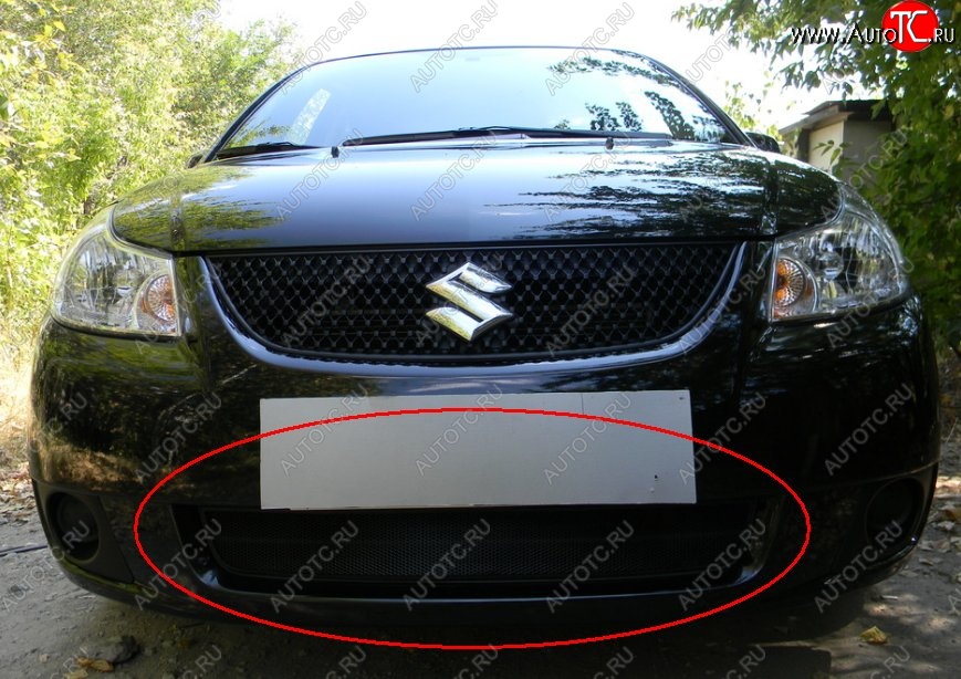 1 469 р. Защитная решётка в воздуховод автомобиля (седан) Russtal (черная)  Suzuki SX4  GYA,GYB (2010-2016)  рестайлинг, хэтчбэк  с доставкой в г. Тамбов