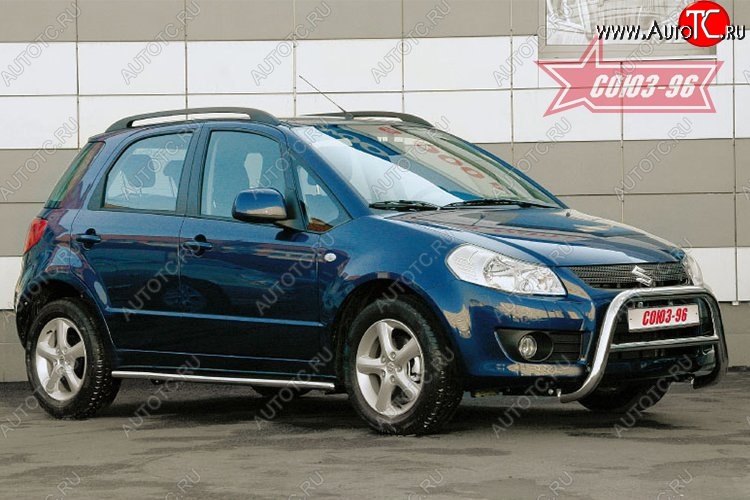 9 899 р. Защита переднего бампера Souz-96 (d60) Suzuki SX4 GYA,GYB  рестайлинг, хэтчбэк (2010-2016)  с доставкой в г. Тамбов