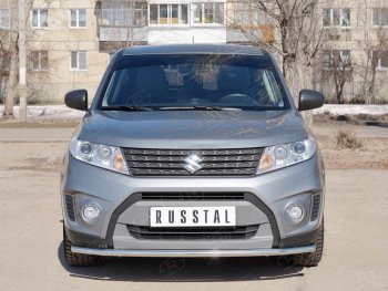 12 999 р. Одинарная защита переднего бампера диаметром 42 мм SLITKOFF  Suzuki Vitara  LY (2015-2019) дорестайлинг  с доставкой в г. Тамбов. Увеличить фотографию 2