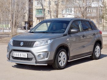 12 999 р. Одинарная защита переднего бампера диаметром 42 мм SLITKOFF  Suzuki Vitara  LY (2015-2019) дорестайлинг  с доставкой в г. Тамбов. Увеличить фотографию 4