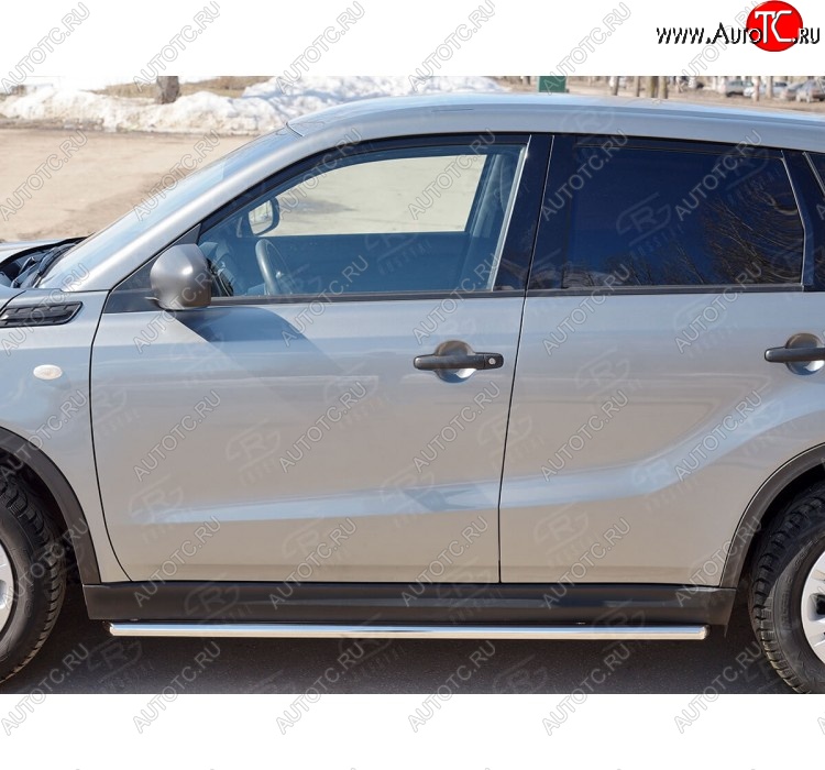 14 299 р. Защита порогов Russtal из круглой трубы диаметром 42 мм v1 Suzuki Vitara LY дорестайлинг (2015-2019)  с доставкой в г. Тамбов