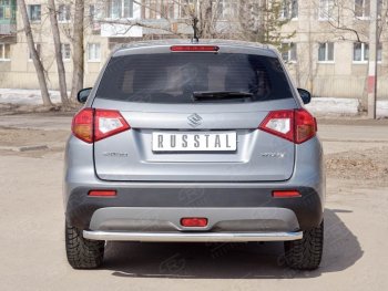 13 999 р. Одинарная защита заднего бампера из трубы диаметром 63 мм SLITKOFF  Suzuki Vitara  LY (2015-2019) дорестайлинг  с доставкой в г. Тамбов. Увеличить фотографию 2