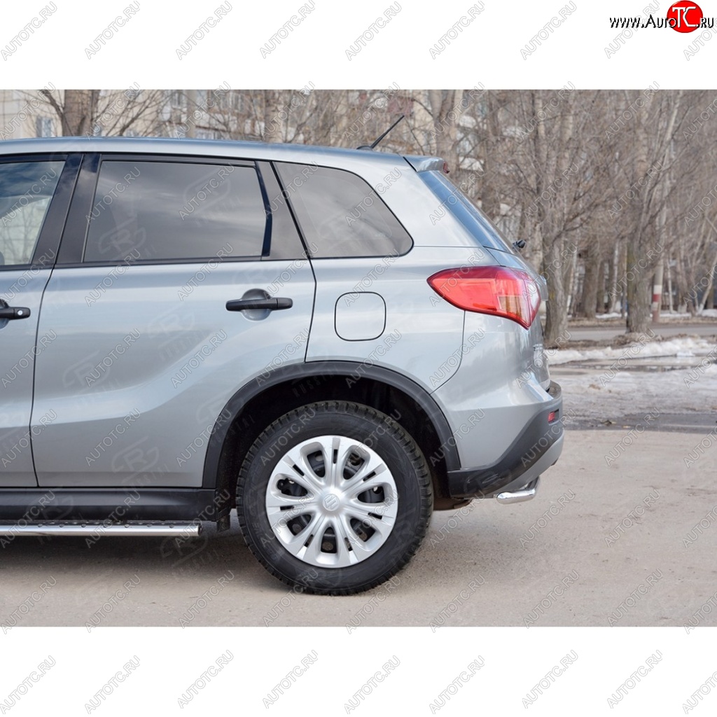 7 899 р. Защита заднего бампера (Ø42 мм, нержавейка) Russtal  Suzuki Vitara  LY (2015-2019) дорестайлинг  с доставкой в г. Тамбов