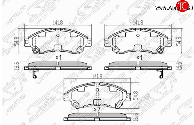 1 329 р. Комплект передних тормозных колодок SAT  Suzuki SX4 ( JYB, JYA,  JAB, JYA) - Vitara  LY  с доставкой в г. Тамбов