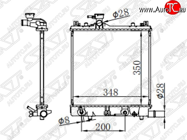 7 399 р. Радиатор двигателя SAT Suzuki Wagon R MH23S (2008-2012)  с доставкой в г. Тамбов