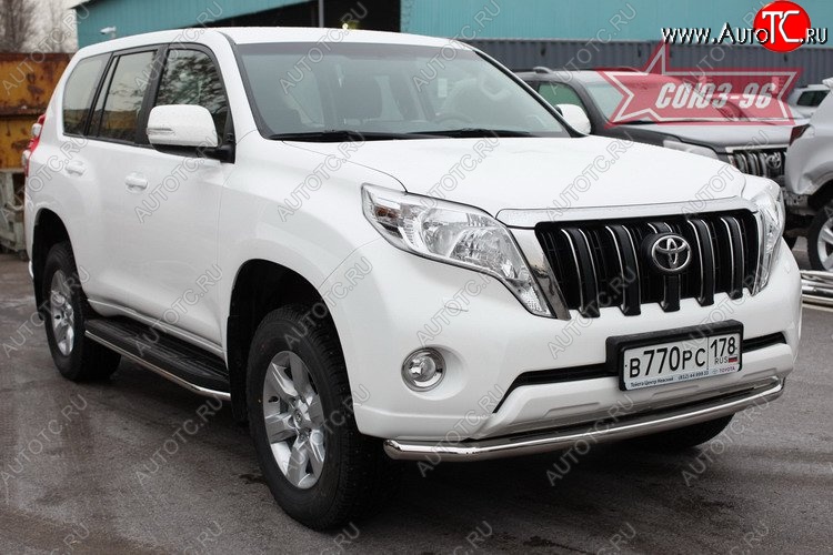 16 784 р. Защита переднего бампера одинарная Souz-96 (d60) Toyota Land Cruiser Prado J150 1-ый рестайлинг (2013-2017)  с доставкой в г. Тамбов